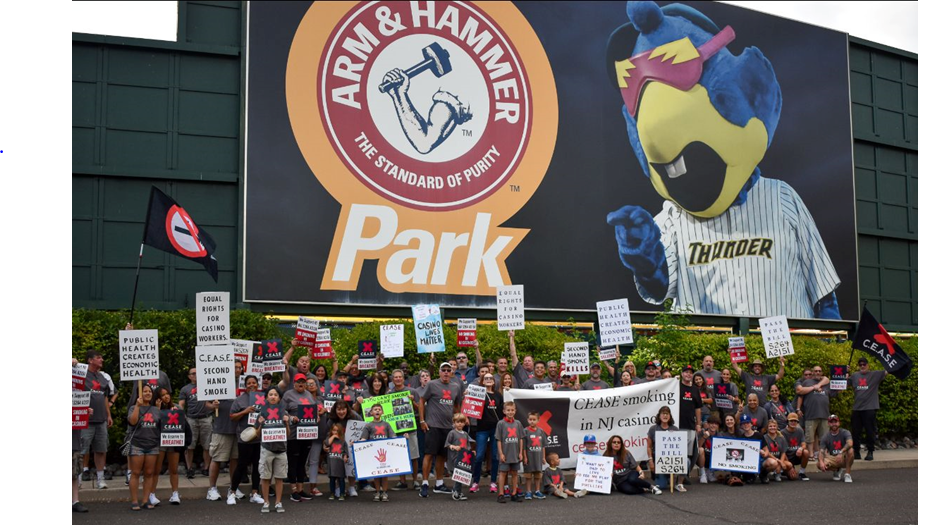 CEASE Members host a night at the ballpark for members and supporters fighting to get rid of smoking inside Atlantic City casinos.