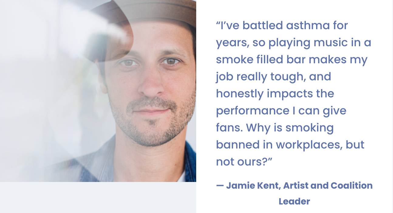 Jamie Kent Supports Smokefree Air