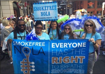 Photo of smokefree advocaates celebrating a smokefree New Orleans